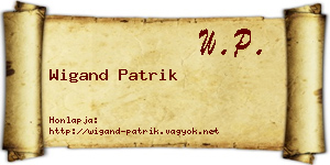 Wigand Patrik névjegykártya